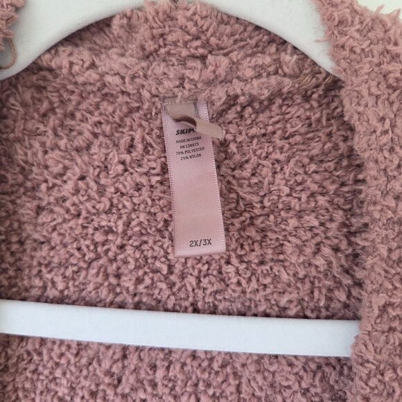 Skims Cozy Boucle Knit Robe Rose Clay 2X/3X - Picture 2 of 5